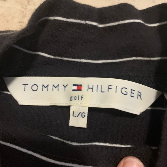 Tommy Hilfiger Golf Sleeveless Black and White Striped Size Large - Picture 2 of 5